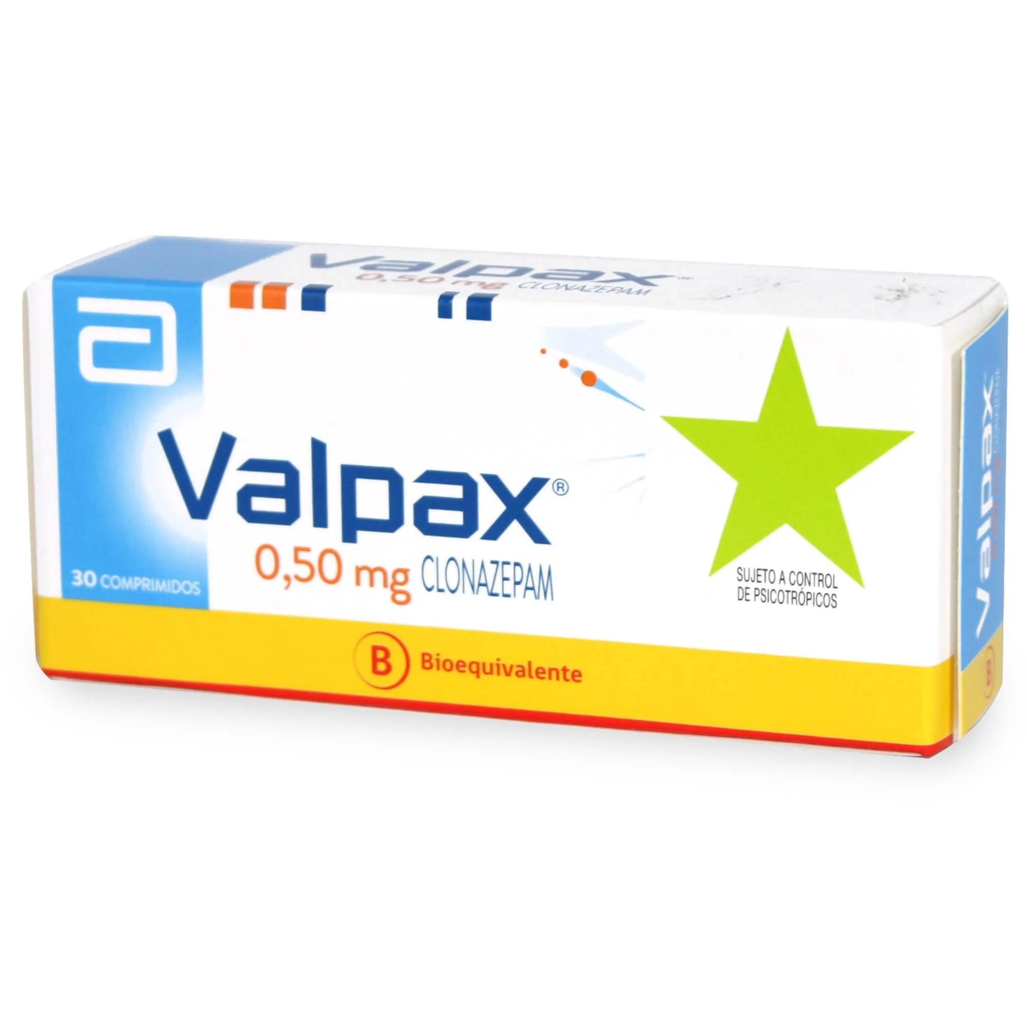 Valpax Clonazepam 0,5 mg 30 Comprimidos