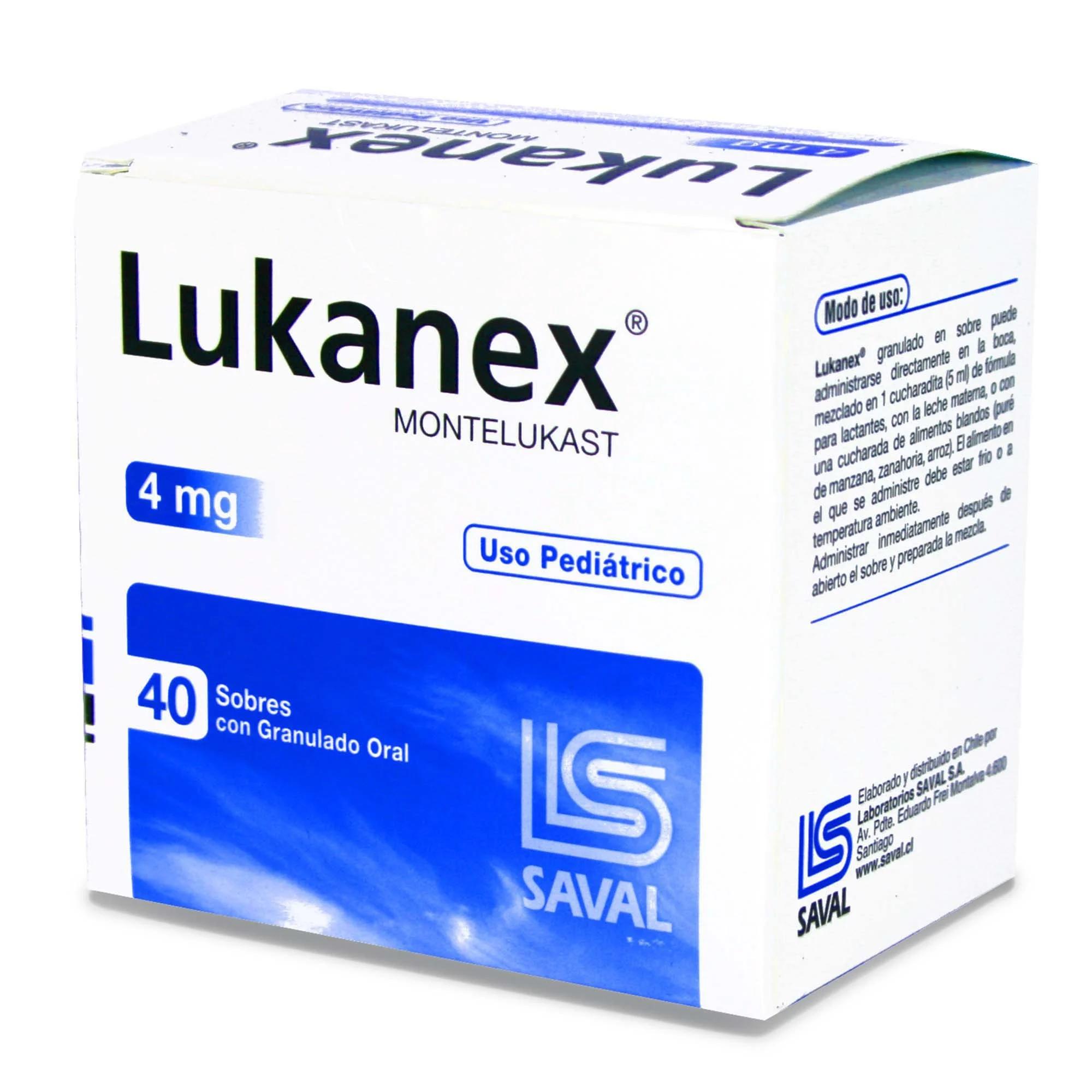 Lukanex Pediátrico Montelukast 4 mg 40 Sobres