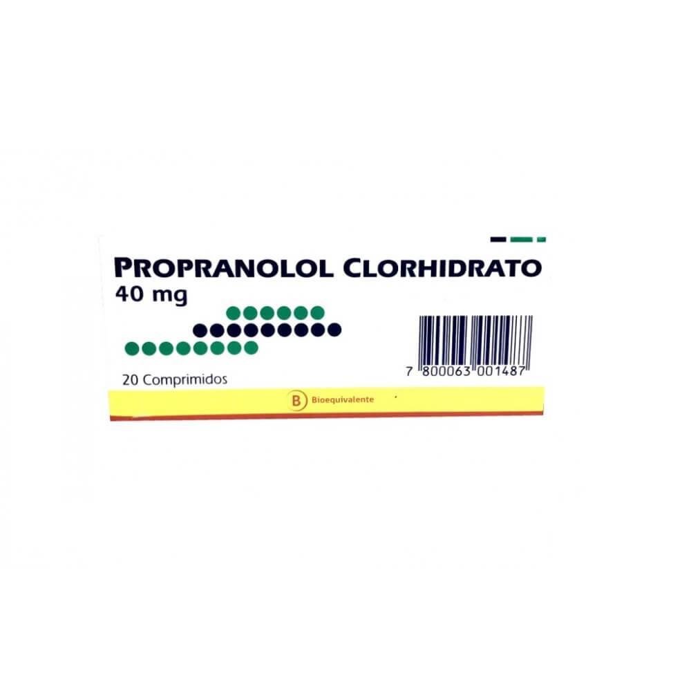 Propranolol Clorhidrato 40 mg x 20 Comprimidos