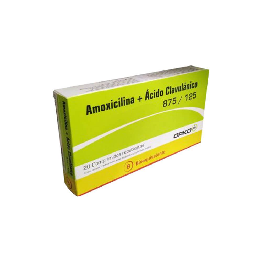 Amoxicilina 875 mg + Acido Clavulanico 125 mg x 20 Comprimidos