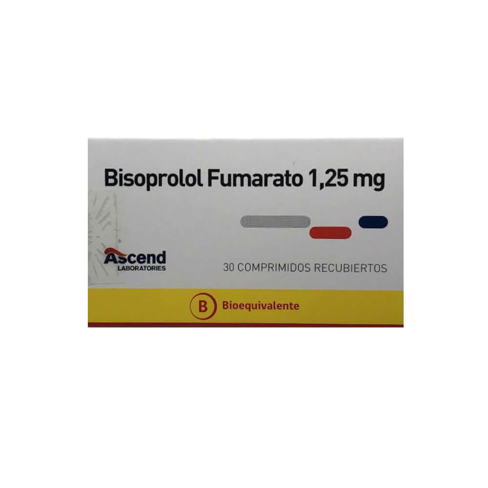 Bisoprolol Fumarato 1,25 mg x 30 Comprimidos Recubiertos