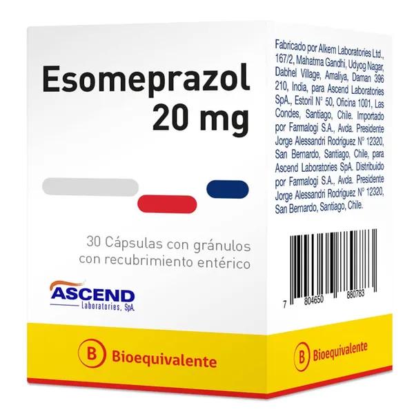 Esomeprazol 20 mg x 30 Cápsulas Con Gránulos Con Recubrimiento Entérico
