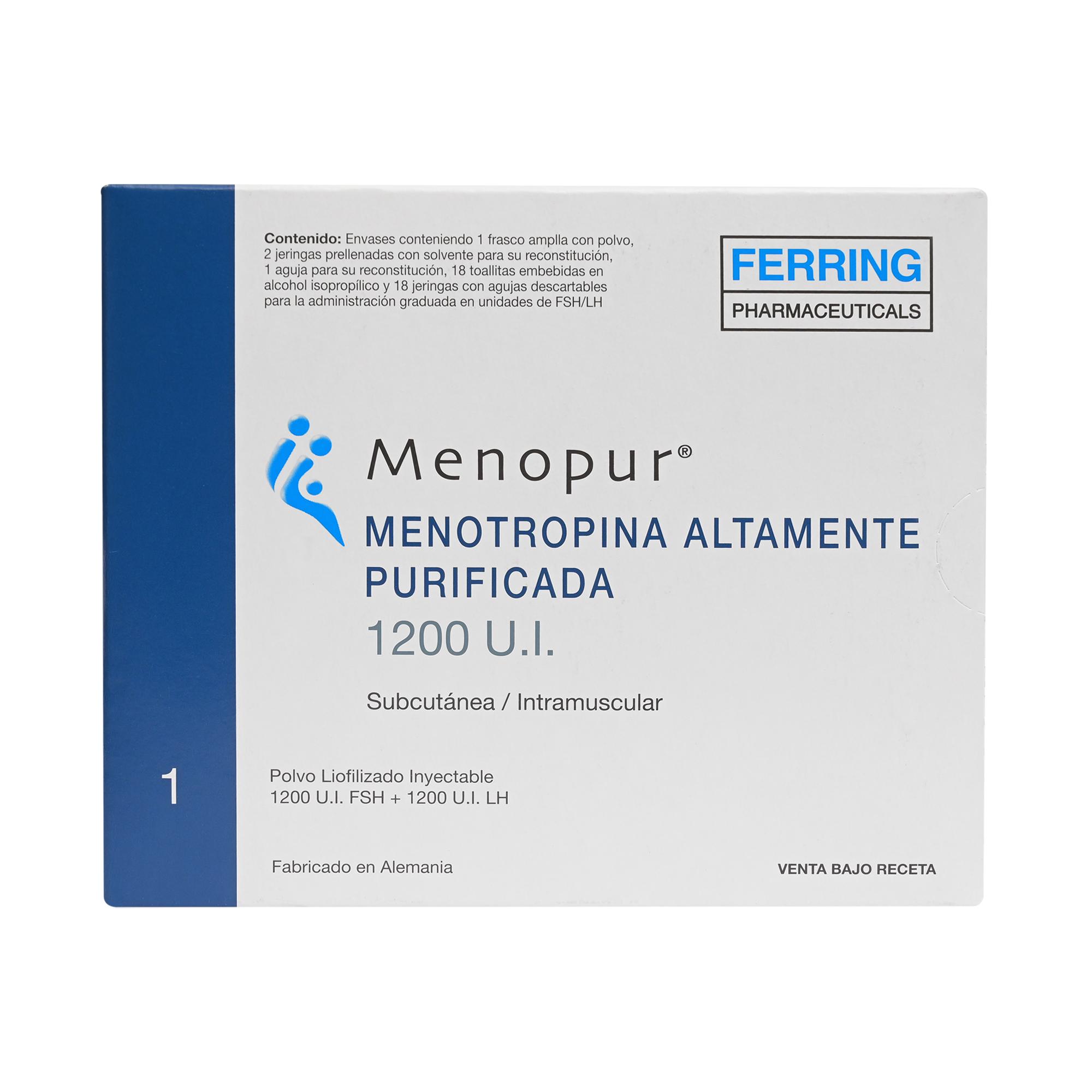 Menopur Multidosis 1.200 UI Polvo Liofilizado + 1 Kit con Solvente