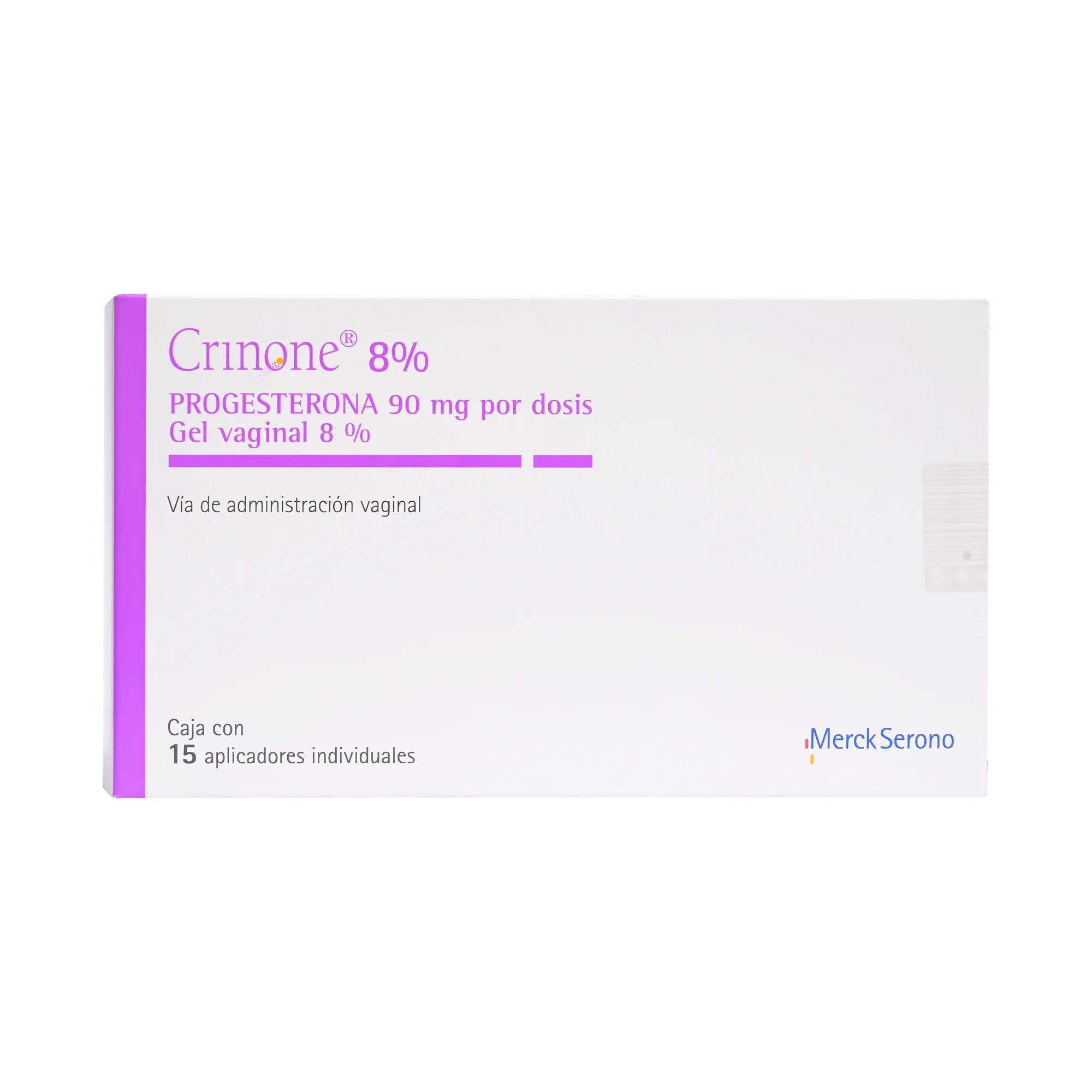 Crinone Progesterona 8% Gel Vaginal 15 Aplicadores Individuales