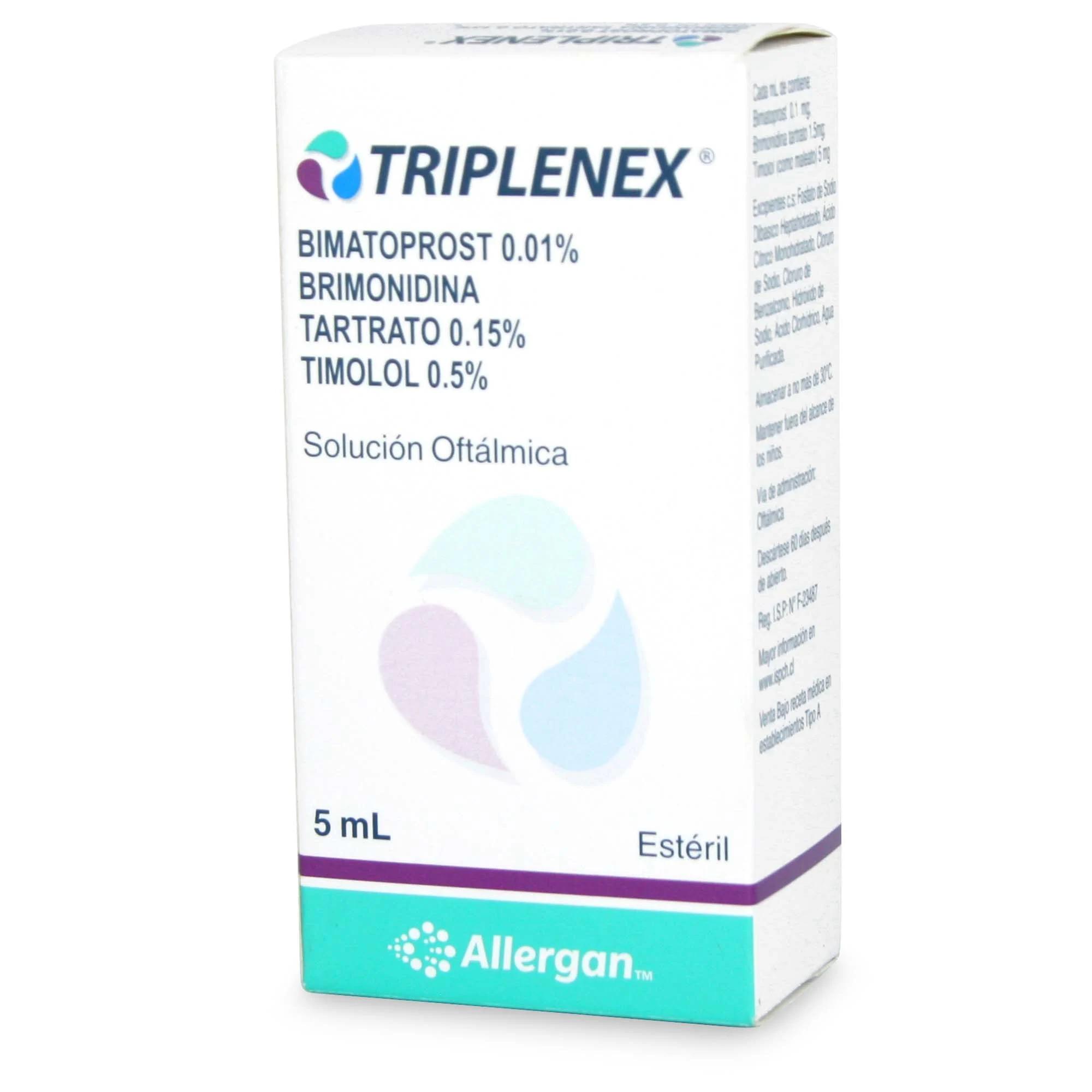 Triplenex Bimatoprost+Brimonidina+Timolol Solución Oftalmica 5 mL