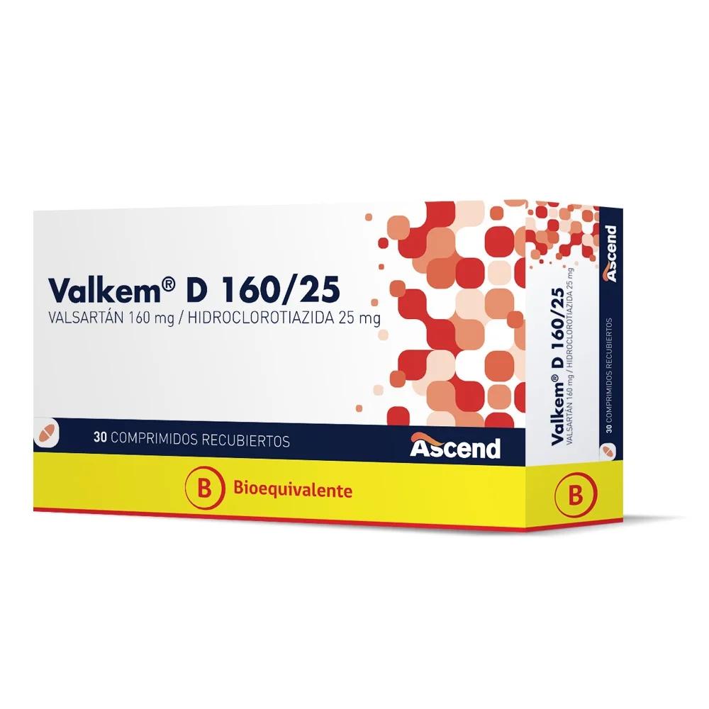 Valkem D Valsartán 160 mg Hidroclorotiazida 25 mg 30 Comprimidos Recubiertos