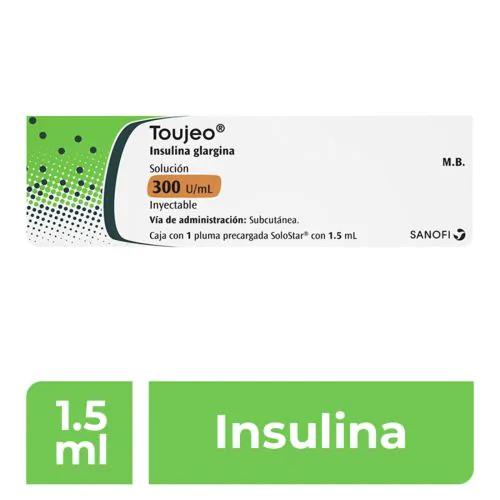 Toujeo 300 u/ml caja con 1 pluma precargada con 1,5ml