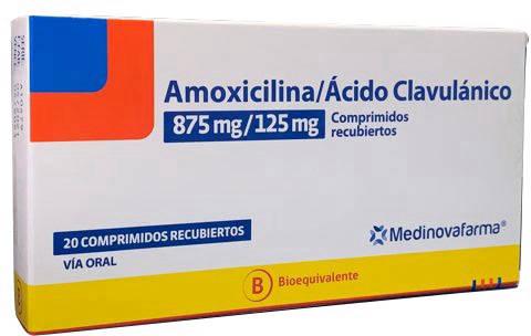 Amoxicilina 875 mg + Acido Clavulanico 125 mg x 20 Comprimidos (CENABAST)