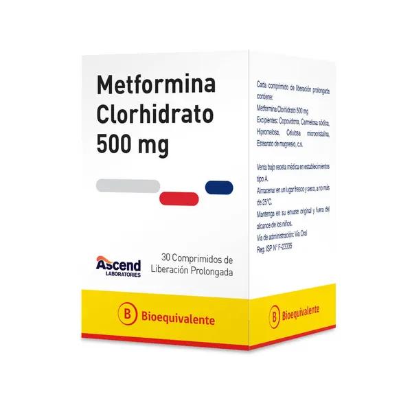 Metformina Clorhidrato LP 500 Mg x 30 Comprimidos De Liberación Prolongada