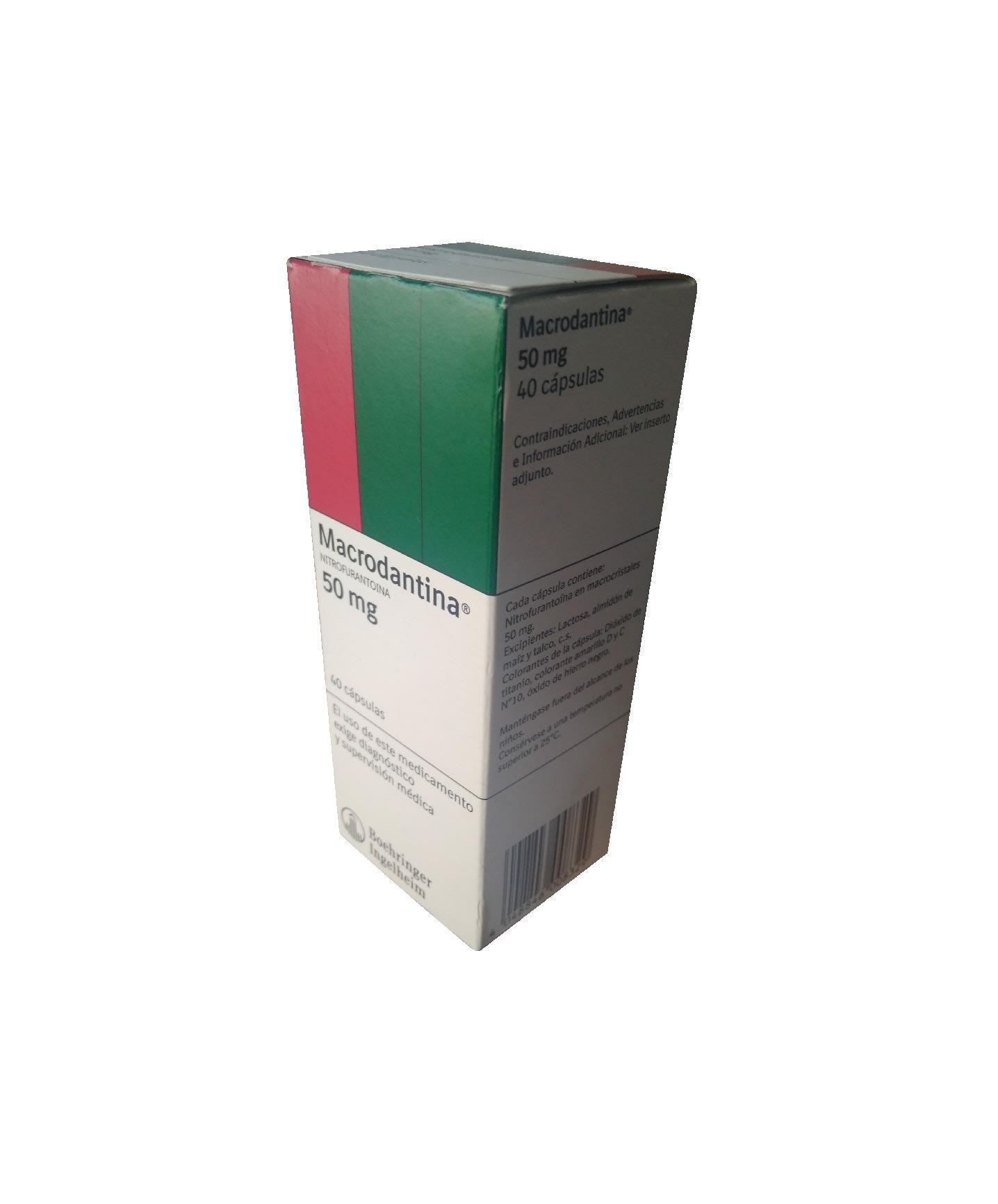 Macrodantina 50 mg x 40 Cápsulas
