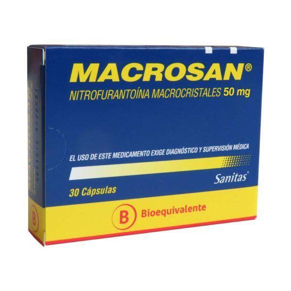 Macrosan nitrofurantoina 50mg x 30 cápsulas