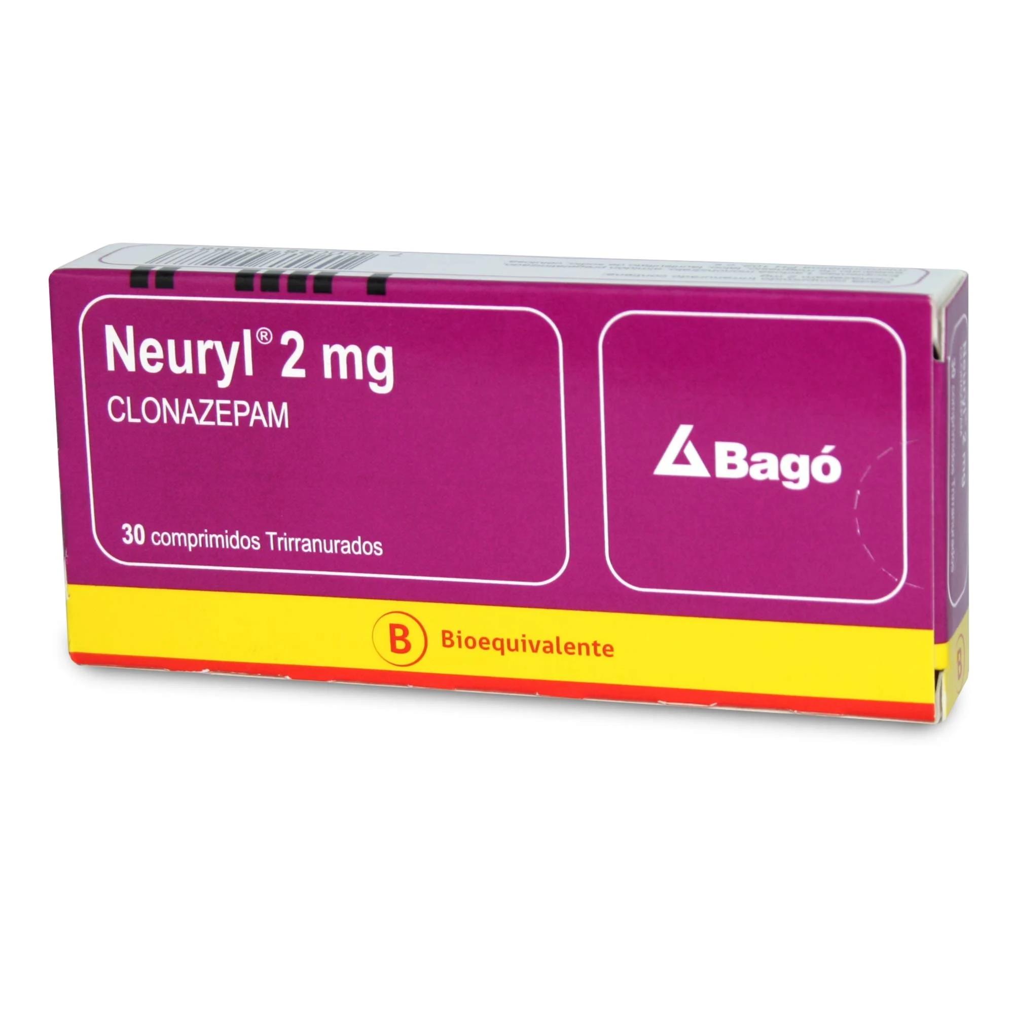 Neuryl Clonazepam 2 mg 30 Comprimidos Triranurados