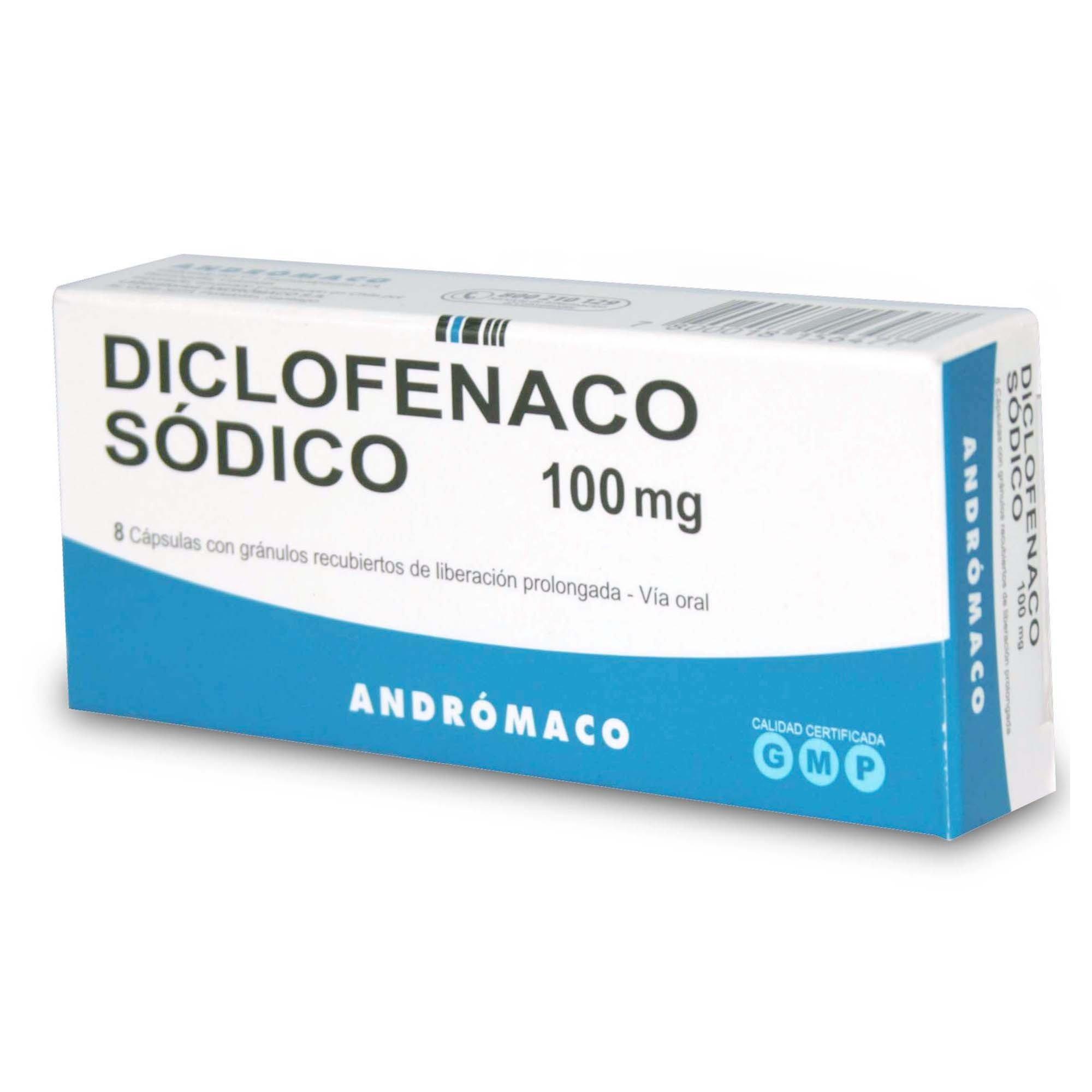 Diclofenaco Sódico 100 mg x 8 Cápsulas